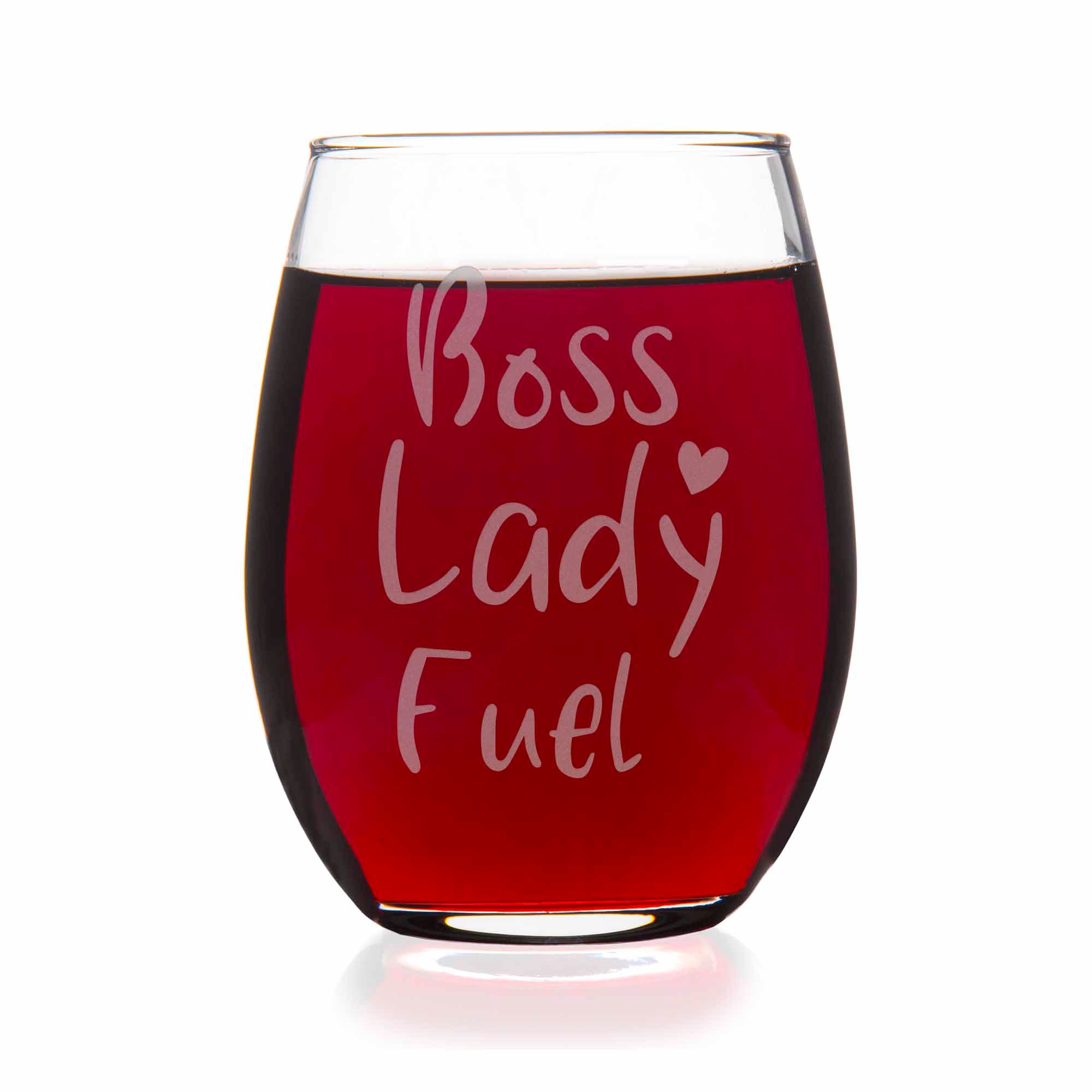 Boss Lady Stemless Wine Glass Bosss Day Gift Bosss 