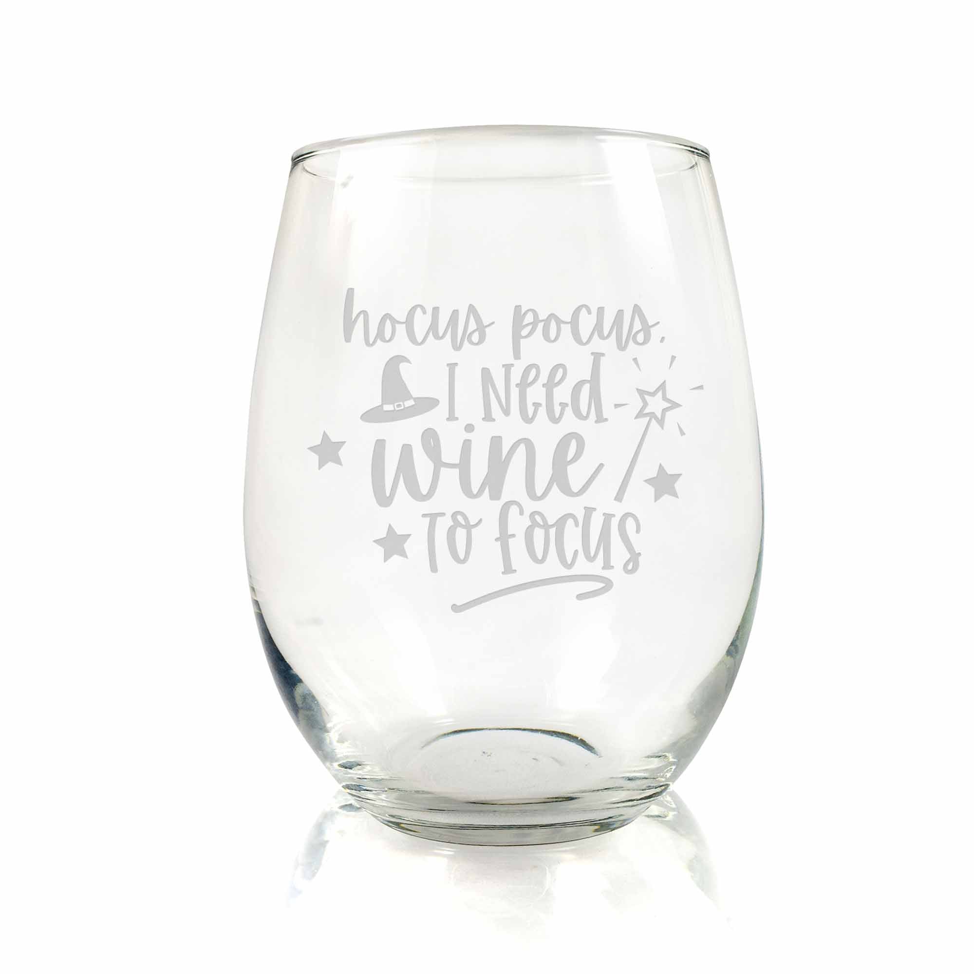 Disney Hocus Pocus Teardrop Stemless Wine Glass Holds 20 Ounces