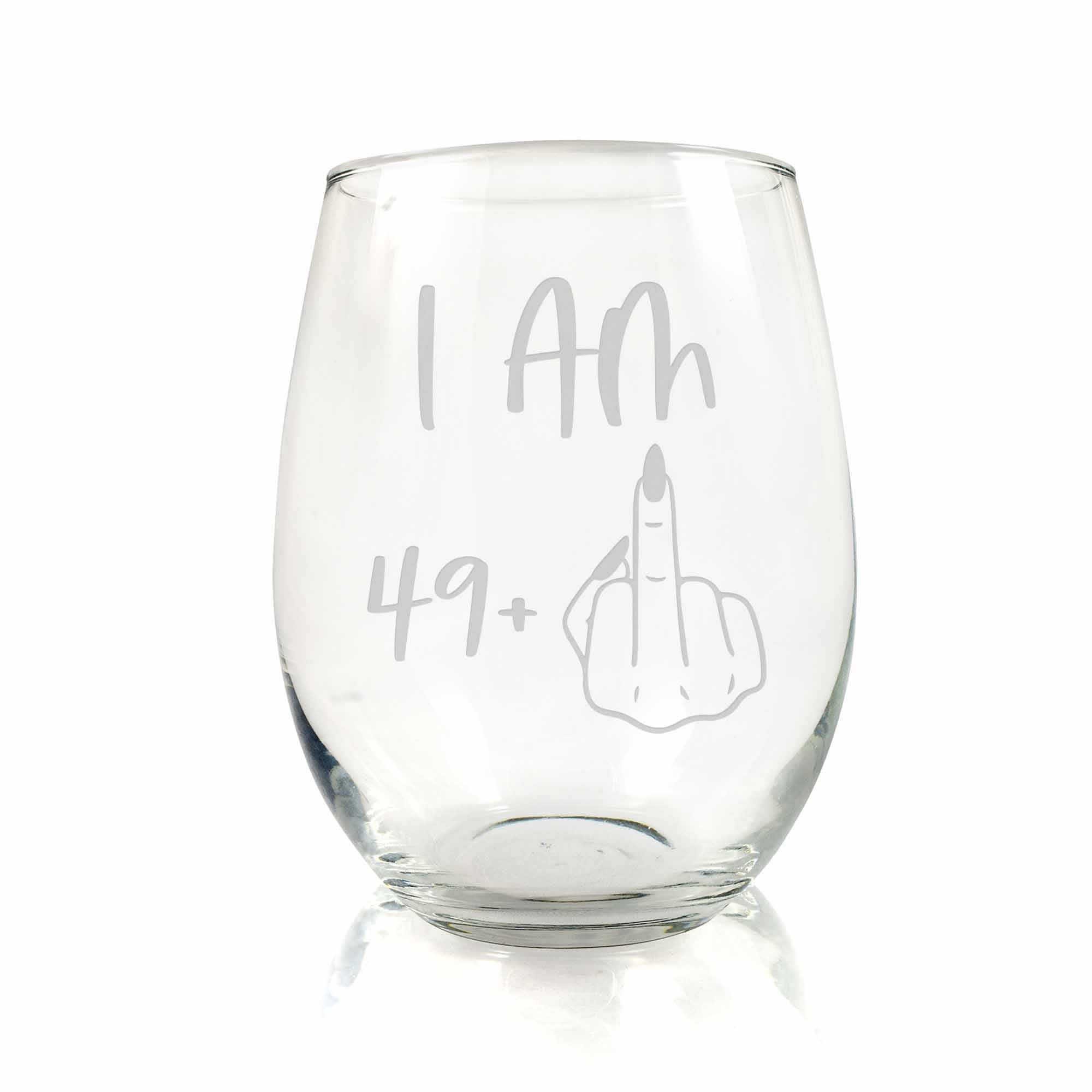 Engraved stemless wine glass – assorted wine sayings