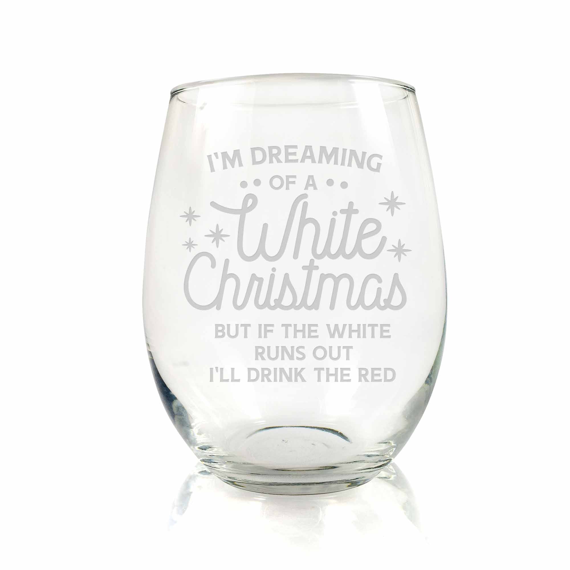 Wine Glass - White Christmas