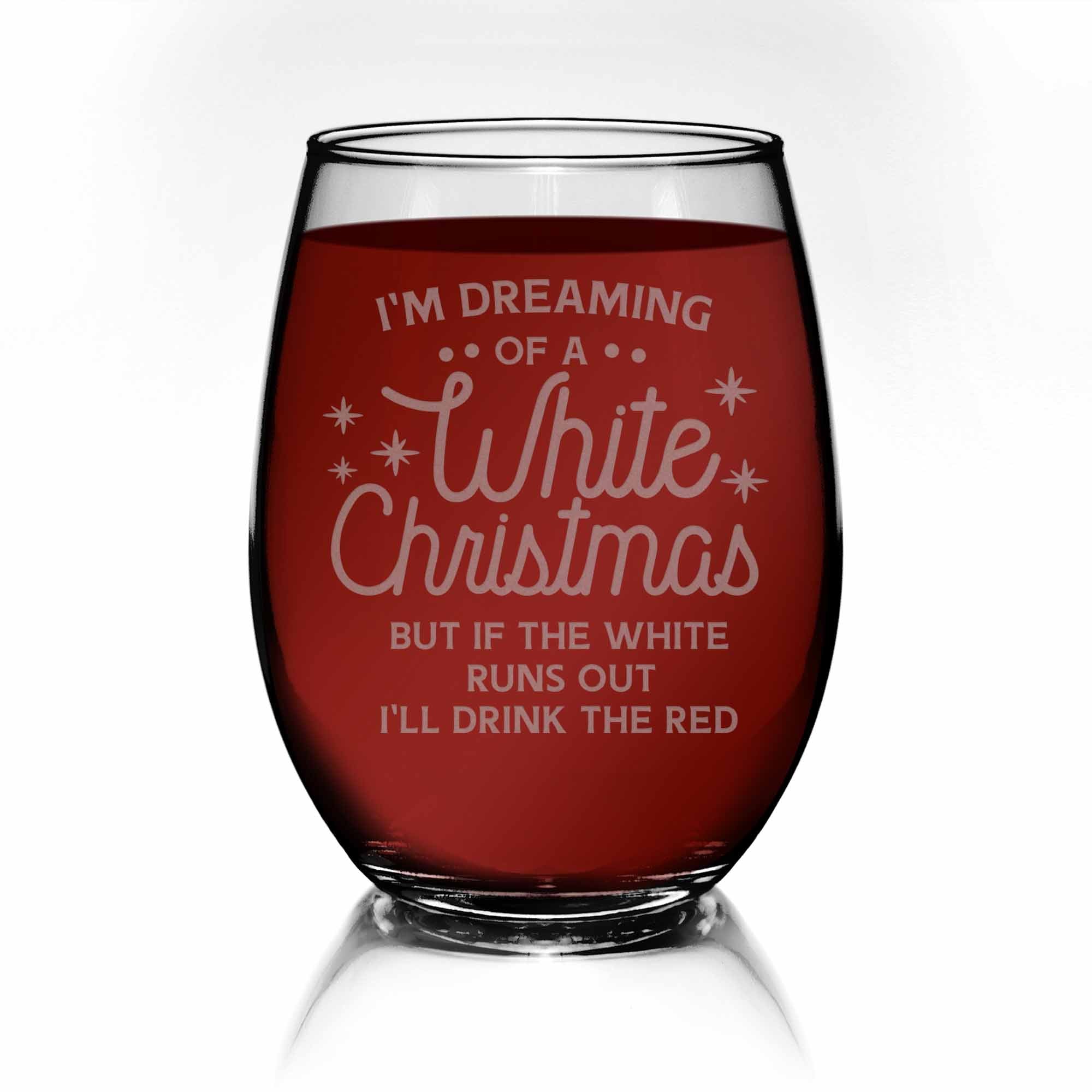 White Stemless Wine Glass