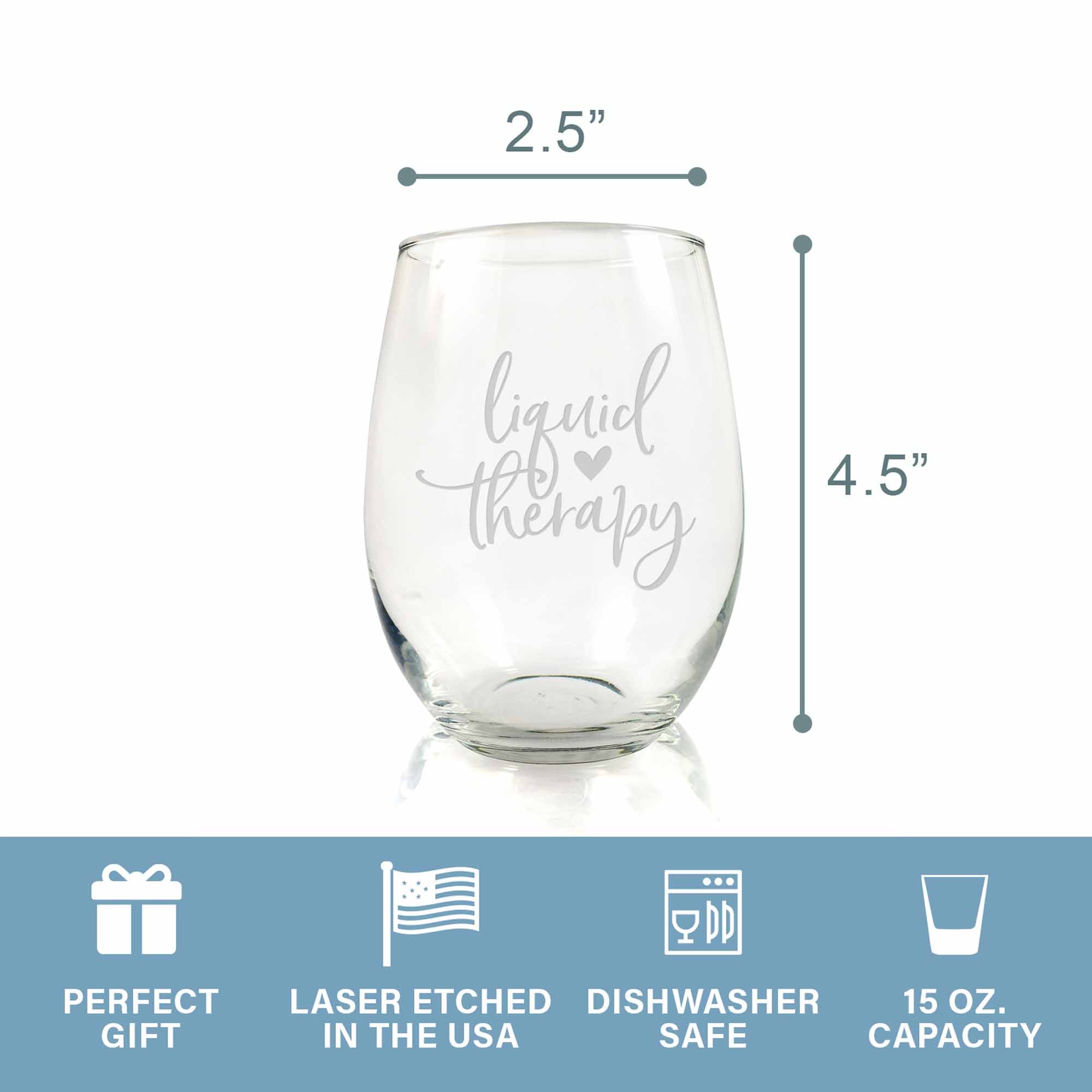 10 oz Wine Glass Funny Wine is Cheaper Than Therapy 