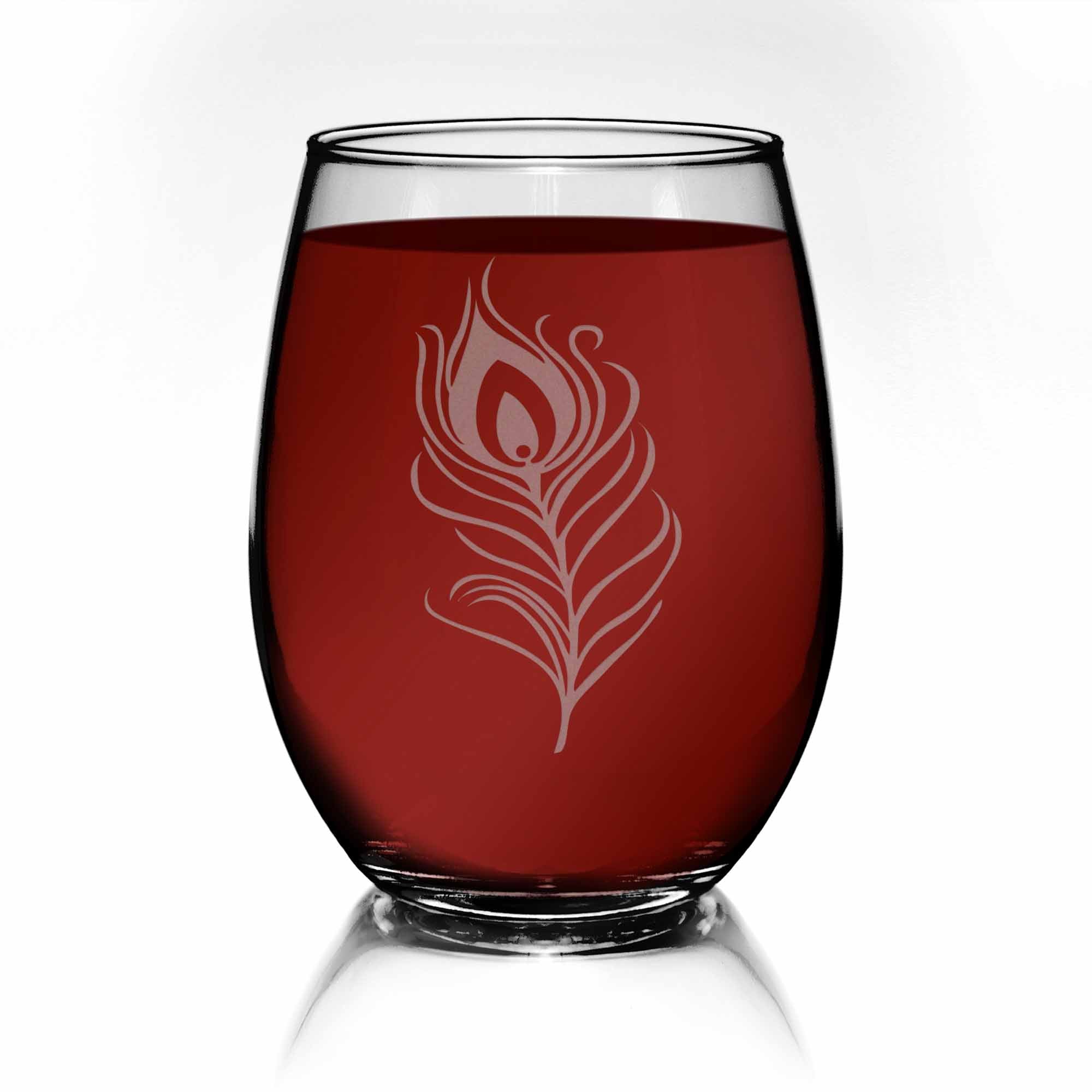 Peacock Wine Glass