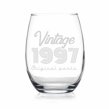 1997 Vintage Original Birthday Stemless Wine Glass