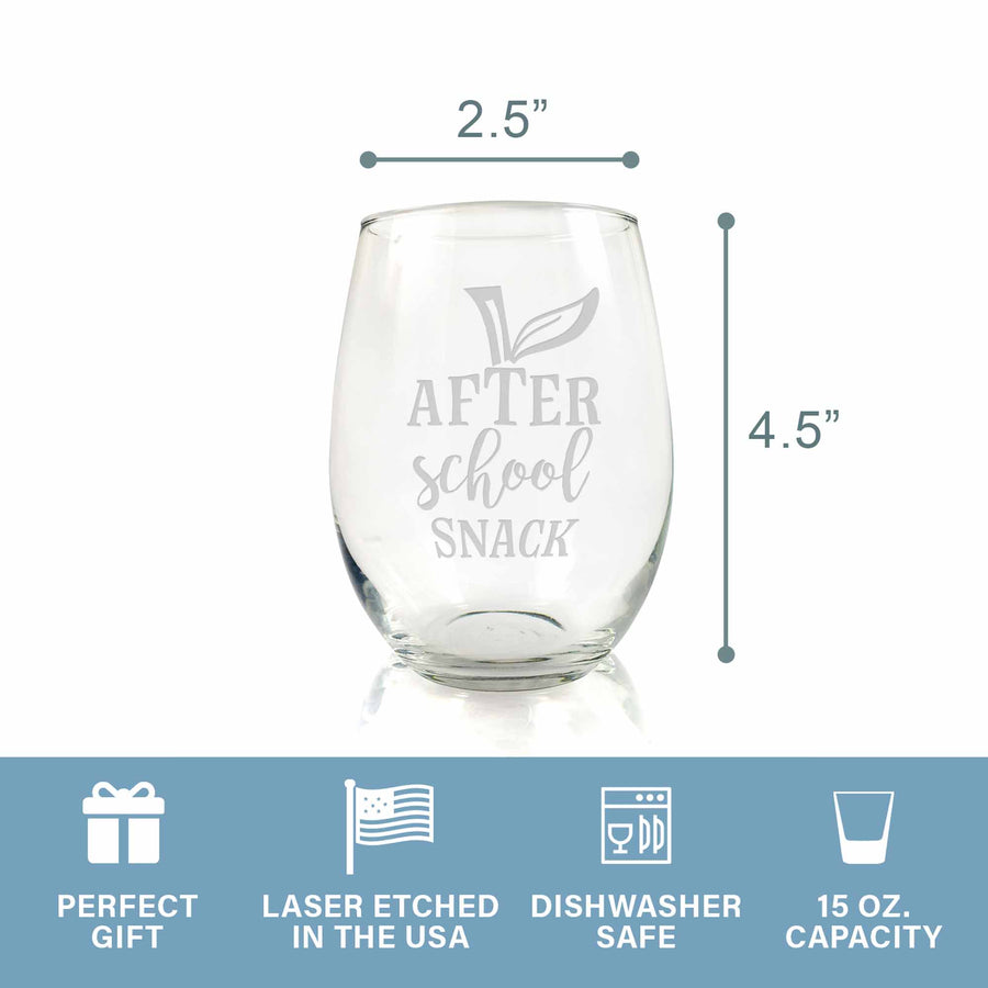 After School Snack Stemless Wine Glass