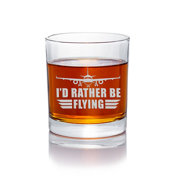 Airplane Id Rather Be Flying Round Rocks Glass