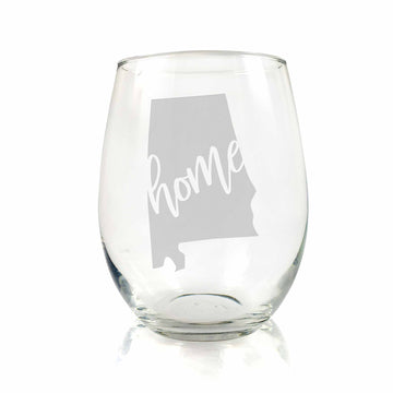 Alabama State Stemless Wine Glass