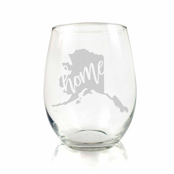 Alaska State Stemless Wine Glass