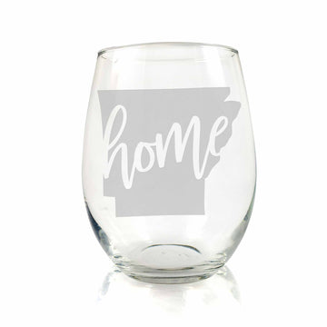 Arkansas State Stemless Wine Glass