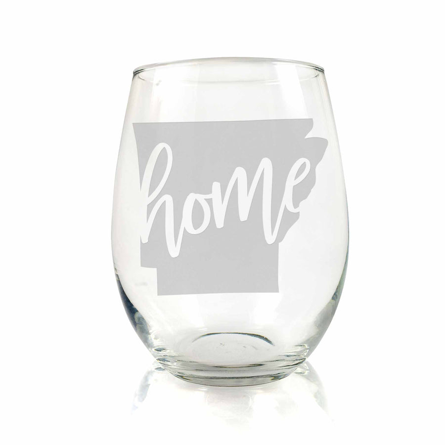 Arkansas State Stemless Wine Glass