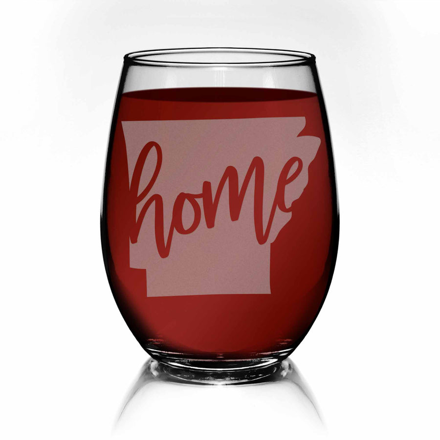 Arkansas State Stemless Wine Glass