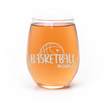 Basketball Mama Stemless Wine Glass