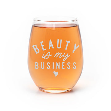 Beauty My Business Stemless Wine Glass