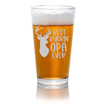 Best Buckin Opa Ever Pint Beer Glass