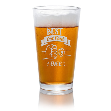 Best Cat Dad Ever Pint Beer Glass