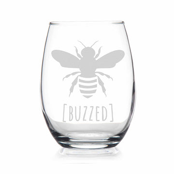 Bubmle Bee Buzzed Stemless Wine Glass