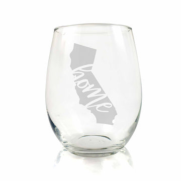 California State Stemless Wine Glass