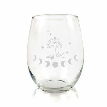 Celestial Mushroom Stemless Wine Glass