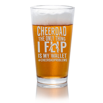 Cheer Dad Problems Pint Beer Glass