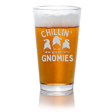 Chillin Gnomies Pint Beer Glass