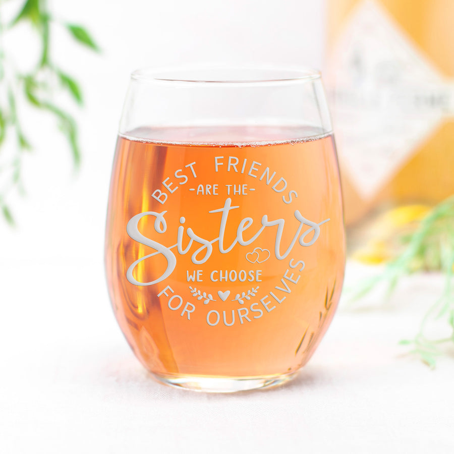 Circle Best Friends Sisters Ourselves Stemless Wine Glass