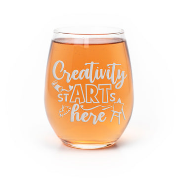 Creativity Starts Here Stemless Wine Glass