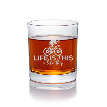 Cyclist Life Is This Round Rocks Glass