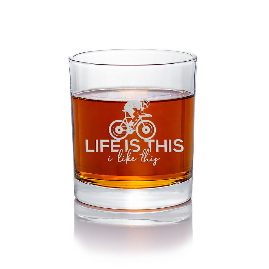 Cyclist Life Is This Round Rocks Glass