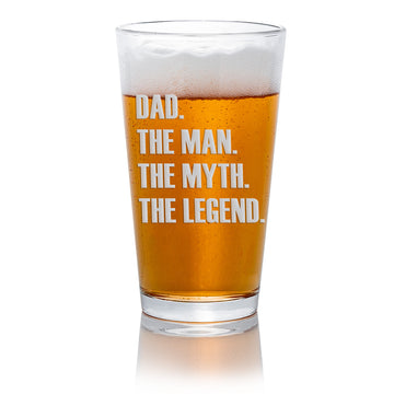Dad Man Myth Legend Pint Beer Glass