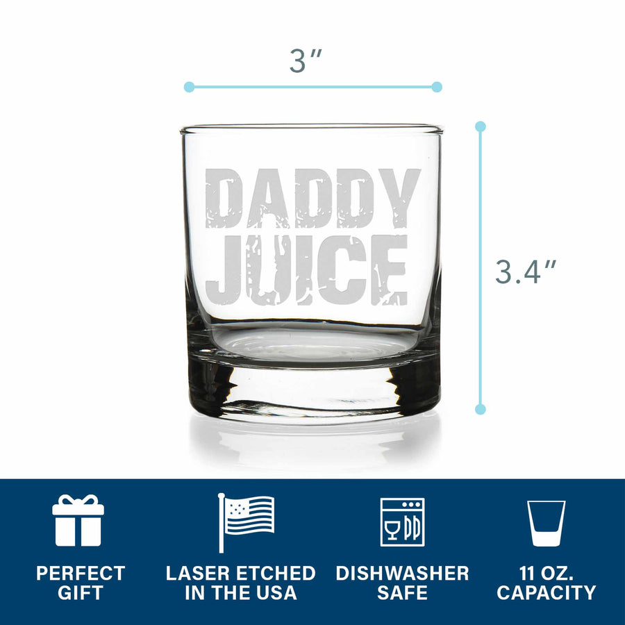 Daddy Juice Dad Life Round Rocks Glass