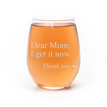 Dear Mom Thank You Stemless Wine Glass