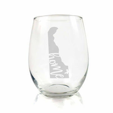 Delaware State Stemless Wine Glass