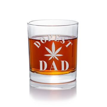 Dopest Dad Round Rocks Glass