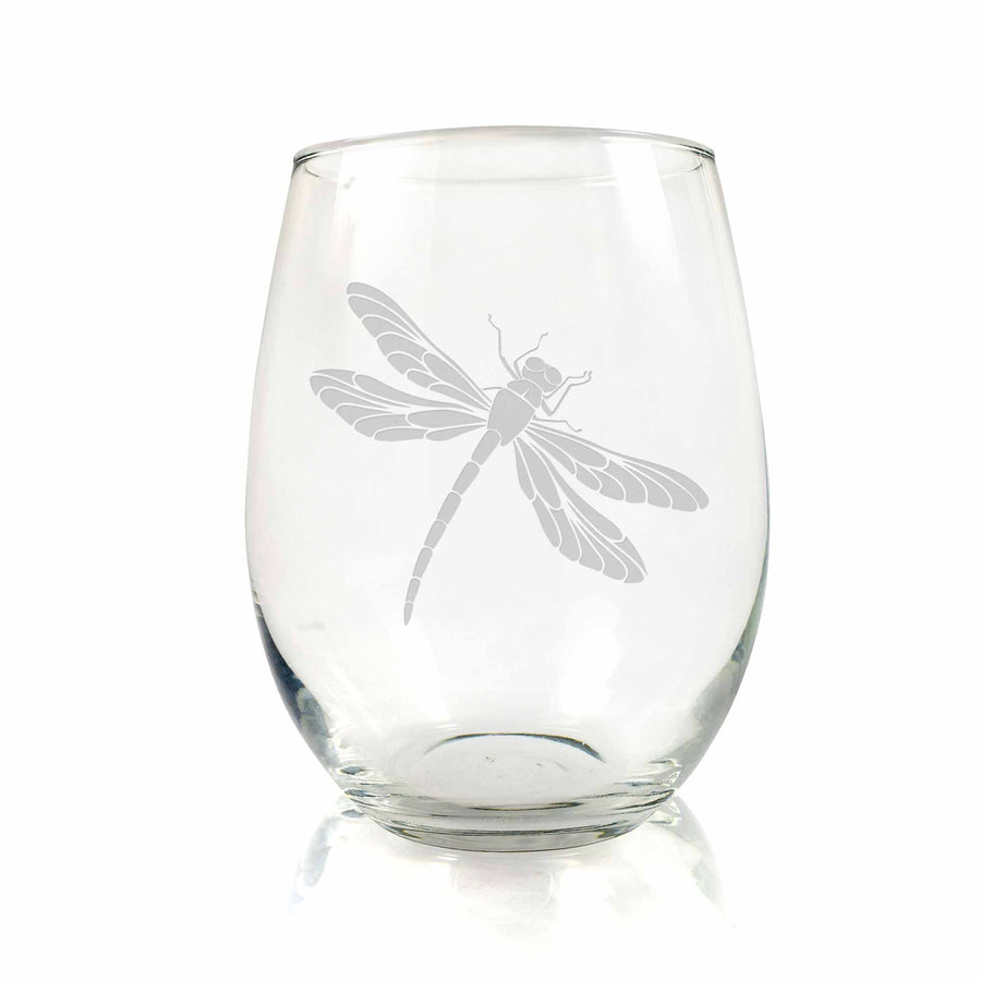 Dragonfly Stemless Wine Glass