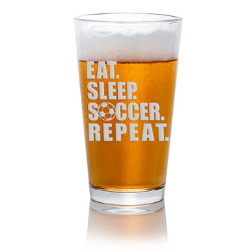 Eat Sleep Soccer Pint Beer Glass