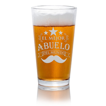 El Mejor Abuelo Del Mundo Pint Beer Glass