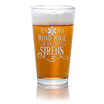 Emt Road Rage Sirens Pint Beer Glass