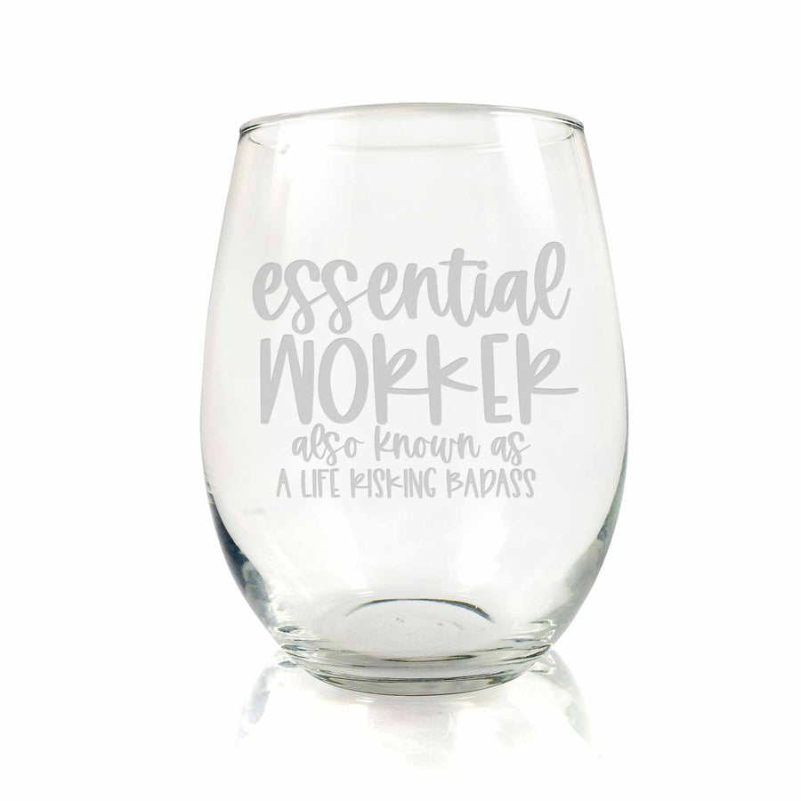 Because Zoom Meetings Stemless Wine Glass Remote Worker Gift