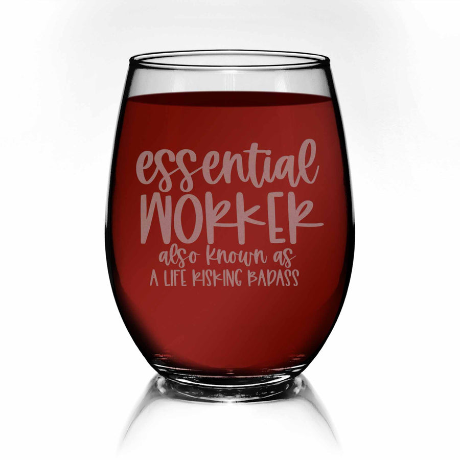 Because Zoom Meetings Stemless Wine Glass Remote Worker Gift