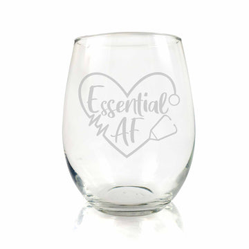 Essential Workers Af Stemless Wine Glass