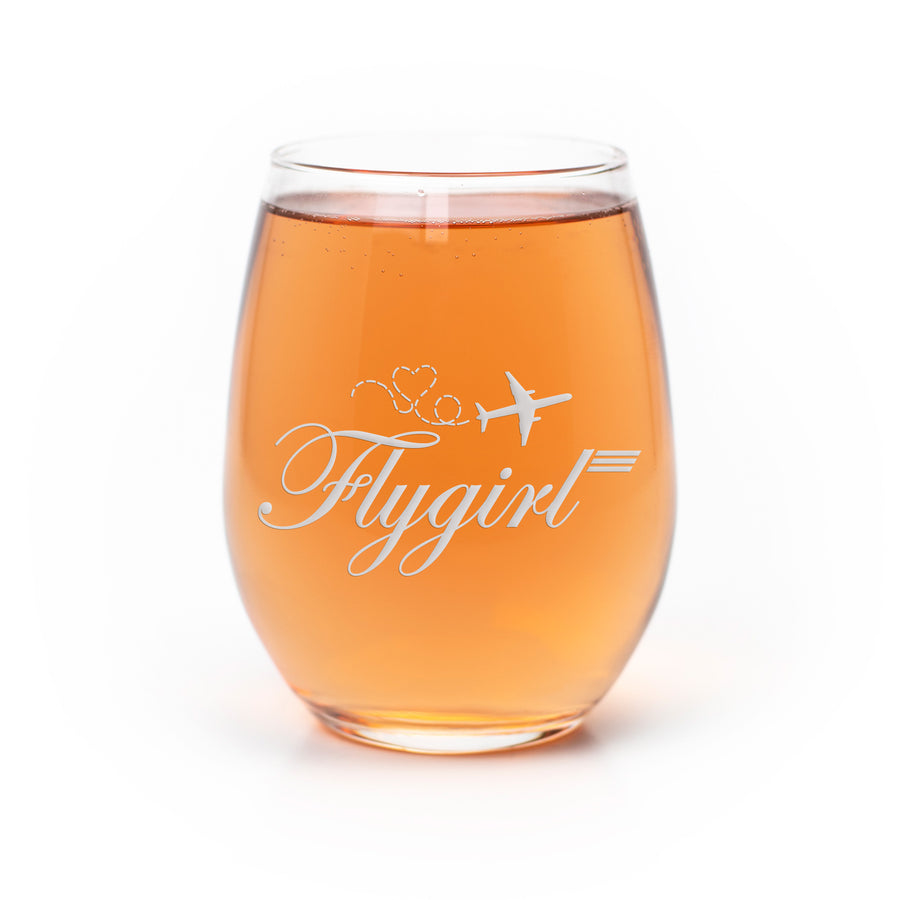 Fly Girl Stemless Wine Glass
