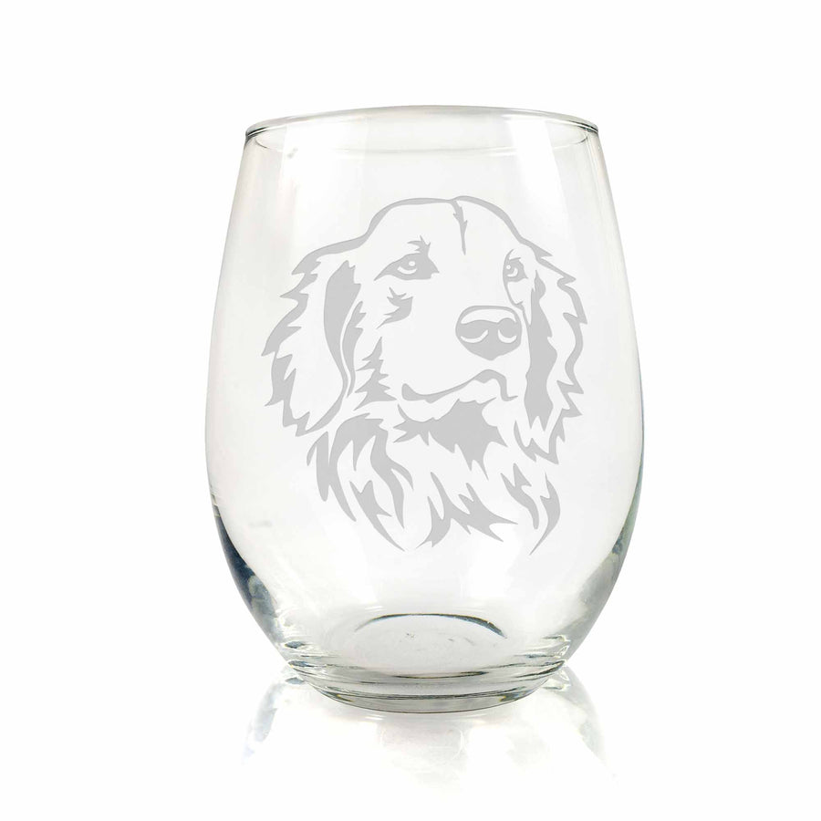 Golden Retriever Dog Stemless Wine Glass