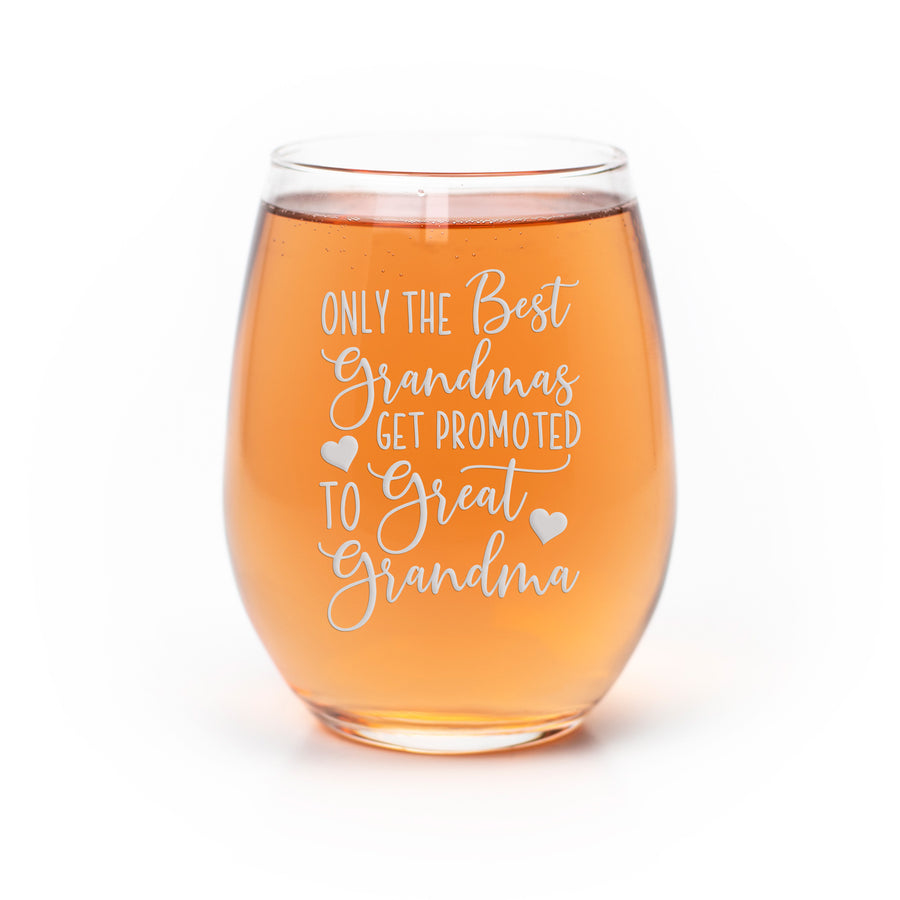 Grandma Promoted To Great Stemless Wine Glass