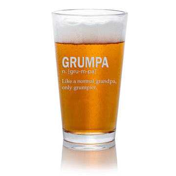 Grumpa Definition Pint Beer Glass