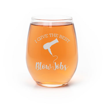 Hairdresser Best Blow Stemless Wine Glass