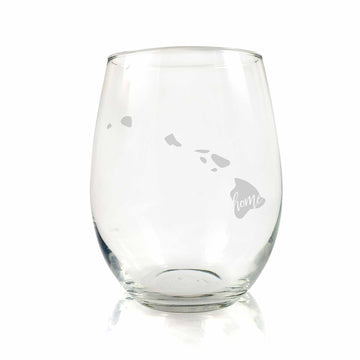 Hawaii State Stemless Wine Glass