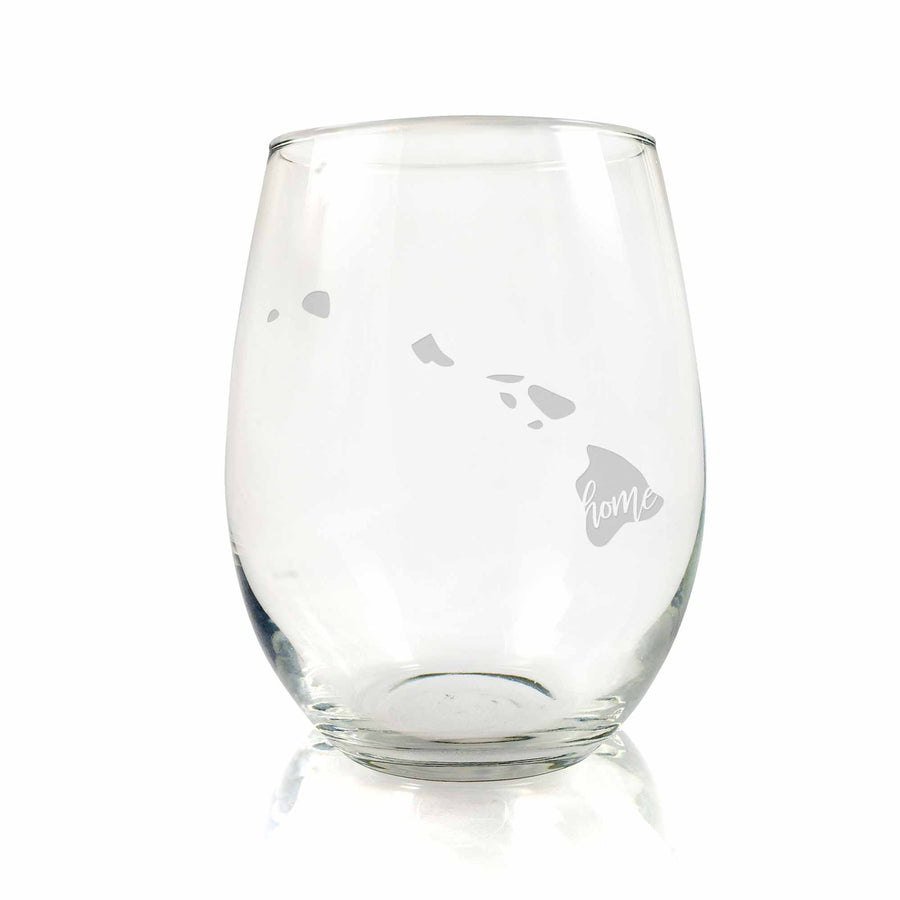 Hawaii State Stemless Wine Glass