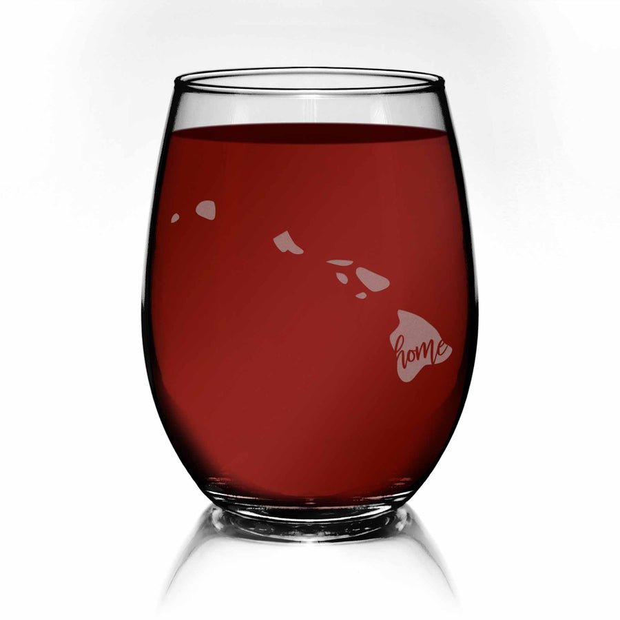 Hawaii State Stemless Wine Glass