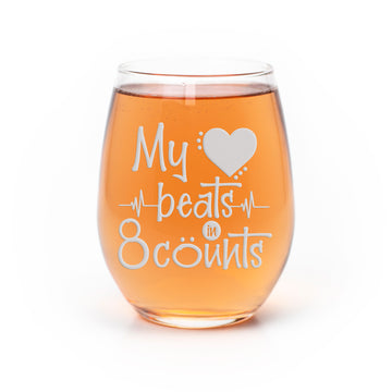 Heart Beat 8 Counts Stemless Wine Glass