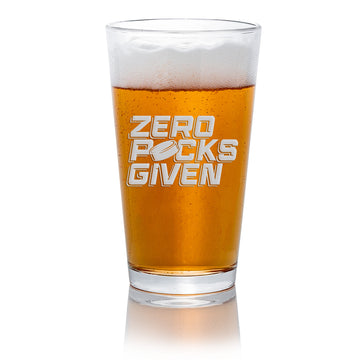 Hockey Zero Pucks Pint Beer Glass